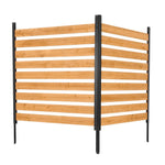 VEVOR koka privātuma žogs 1219 × 1244 × 1219 mm, 2 paneļu āra koka aizslietnis ar metāla mietiem un tērauda rāmi, piemērots kondicionieriem, atkritumu konteineriem, dārzam un baseinam