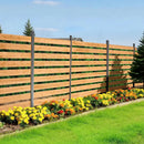 VEVOR koka privātuma žogs 1219 × 1244 × 1219 mm, 2 paneļu āra koka aizslietnis ar metāla mietiem un tērauda rāmi, piemērots kondicionieriem, atkritumu konteineriem, dārzam un baseinam