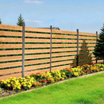 VEVOR koka privātuma žogs 1219 × 1244 × 1219 mm, 2 paneļu āra koka aizslietnis ar metāla mietiem un tērauda rāmi, piemērots kondicionieriem, atkritumu konteineriem, dārzam un baseinam