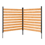 VEVOR koka privātuma žogs 1219 × 1244 × 1219 mm, 2 paneļu āra koka aizslietnis ar metāla mietiem un tērauda rāmi, piemērots kondicionieriem, atkritumu konteineriem, dārzam un baseinam