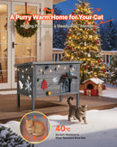 VEVOR soojendusega kassimaja, isoleeritud puidust maja väliskassidele, veekindel varjualune koos soojenduspadjaga, PVC uksekardinaga ja avatava bituumenkattega, 87 x 53,5 x 69 cm, sobib talvel 1-3 kassile