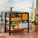 VEVOR koka bruņurupuča māja, 965 × 610 × 330 mm, 2 istabas, piemērota bruņurupučiem, ķirzakām, čūskām un citiem maziem rāpuļiem