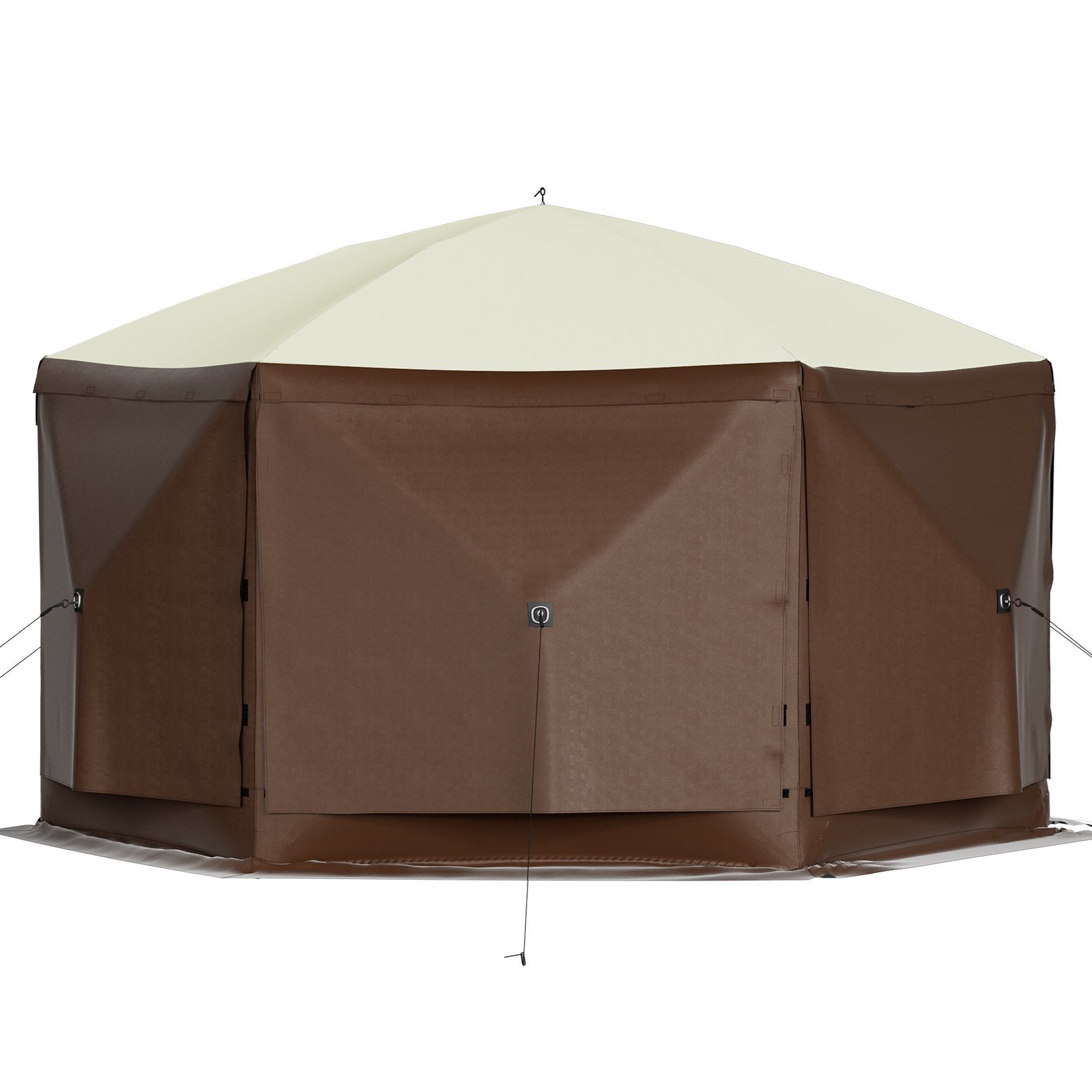 Доставка в течение 10 дней_ 3,05 x 3,05 м маркиза - 6-стоечная Pop-Up, солнцезащитная и водонепроницаемая, коричневая