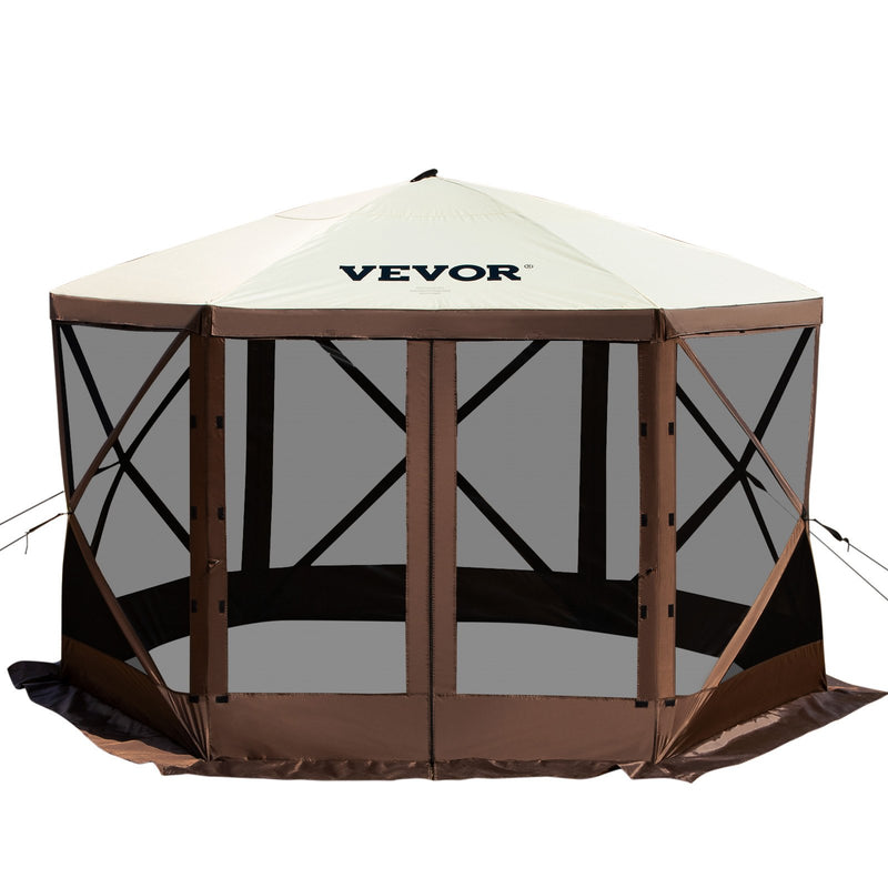 Тент VEVOR 3,66 x 3,66 м - 6-стоечный Pop-Up, солнцезащитный и водонепроницаемый, коричневый