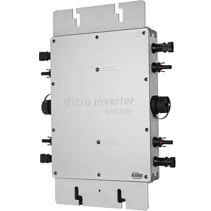 VEVOR 1200 W jaudas invertors ar MPPT, ūdensizturīgs saules tīkla (grid-tie) invertors DC uz AC 220 V, mikroinvertors (1200 W / 220 V)