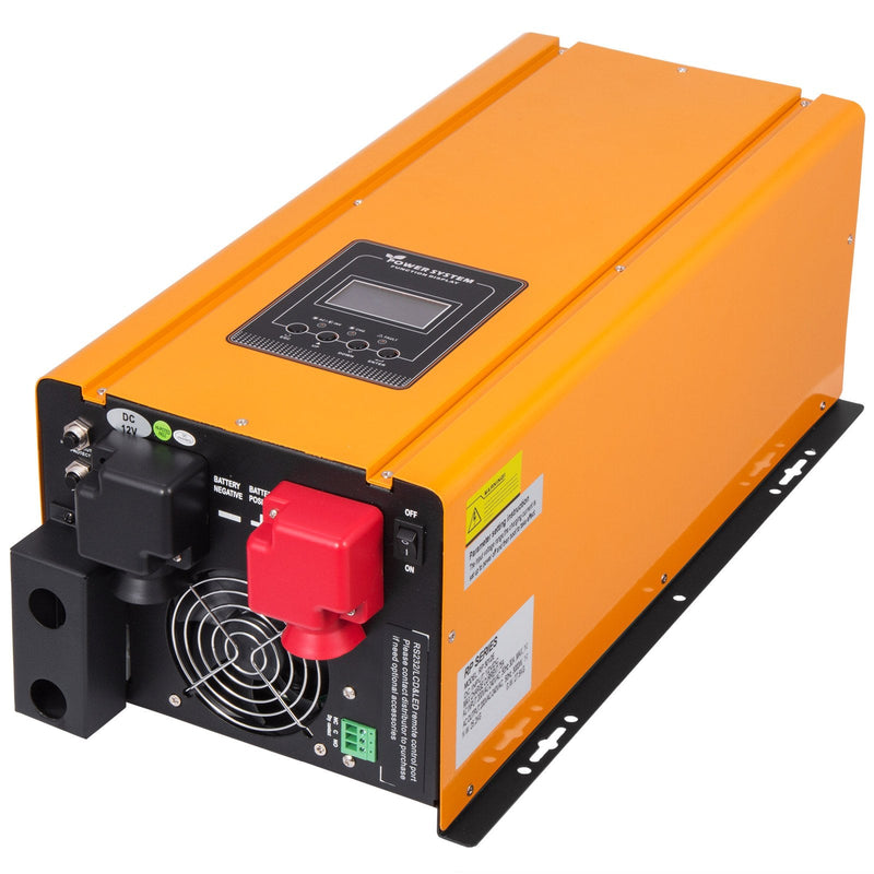 VEVOR 3000 W tīras sinusoidālās strāvas invertors (maks. 9000 W), 12 V DC–110 V AC bezsaistes barošanas pārveidotājs ar akumulatora lādētāju, LCD displeju un zemas frekvences saules enerģijas pārveidotāju