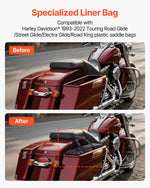 VEVOR motocikla sānu somas ieliktnis, 18 l ceļojumu bagāžas organizatora soma, saderīga ar Harley Davidson Touring 1993–2022 Road Glide, Street Glide, Electra Glide un Road King sānu somām, melna