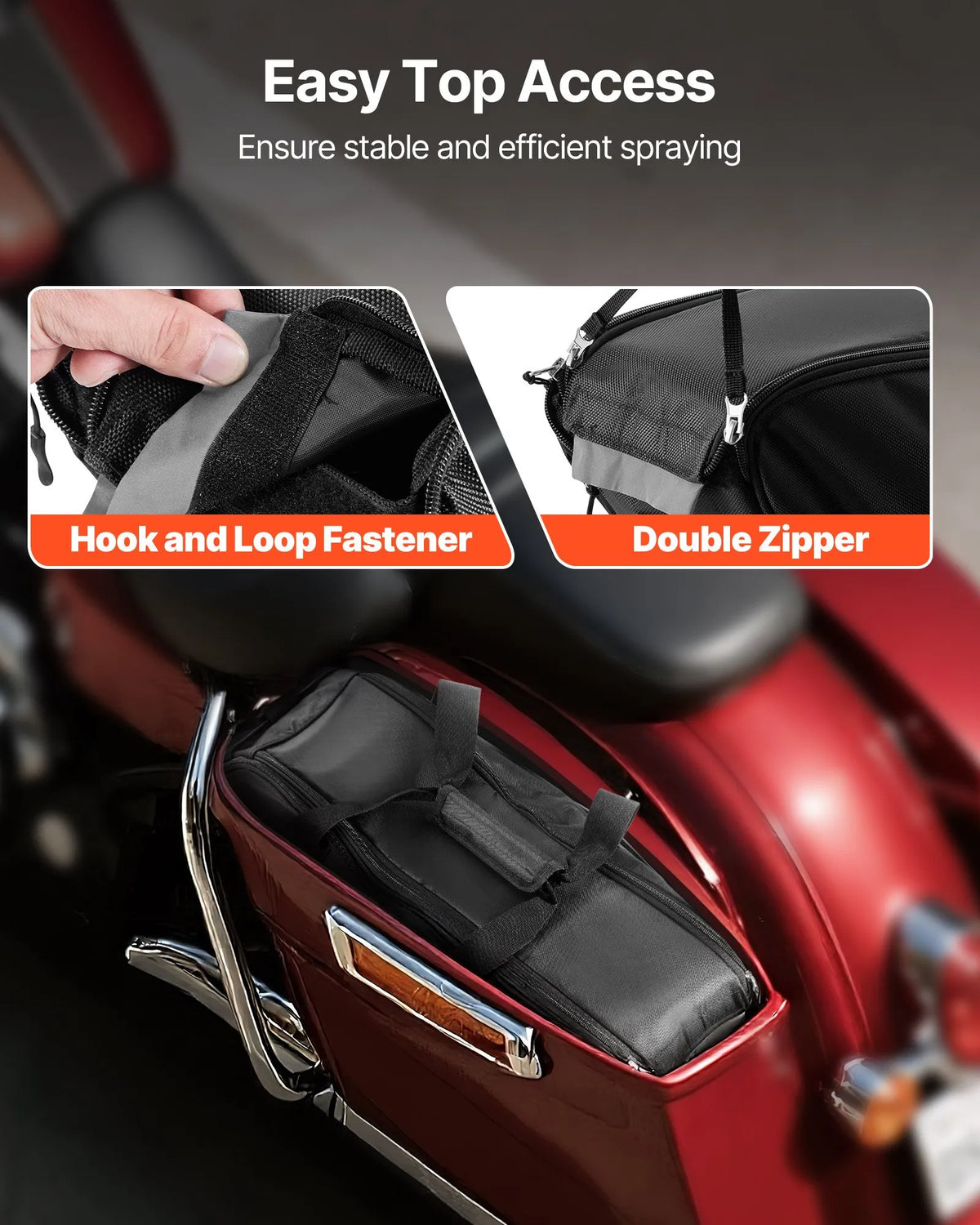 VEVOR motocikla sānu somas ieliktnis, 18 l ceļojumu bagāžas organizatora soma, saderīga ar Harley Davidson Touring 1993–2022 Road Glide, Street Glide, Electra Glide un Road King sānu somām, melna
