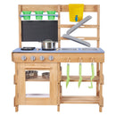 VEVOR āra virtuve bērniem, koka rotaļu virtuve āra lietošanai ar plītīm, āķiem, izlietnēm, stādīšanas lāpstiņām, lāpstiņām, rokturi, katliem un piederumiem, rotaļām ar ūdeni un smiltīm