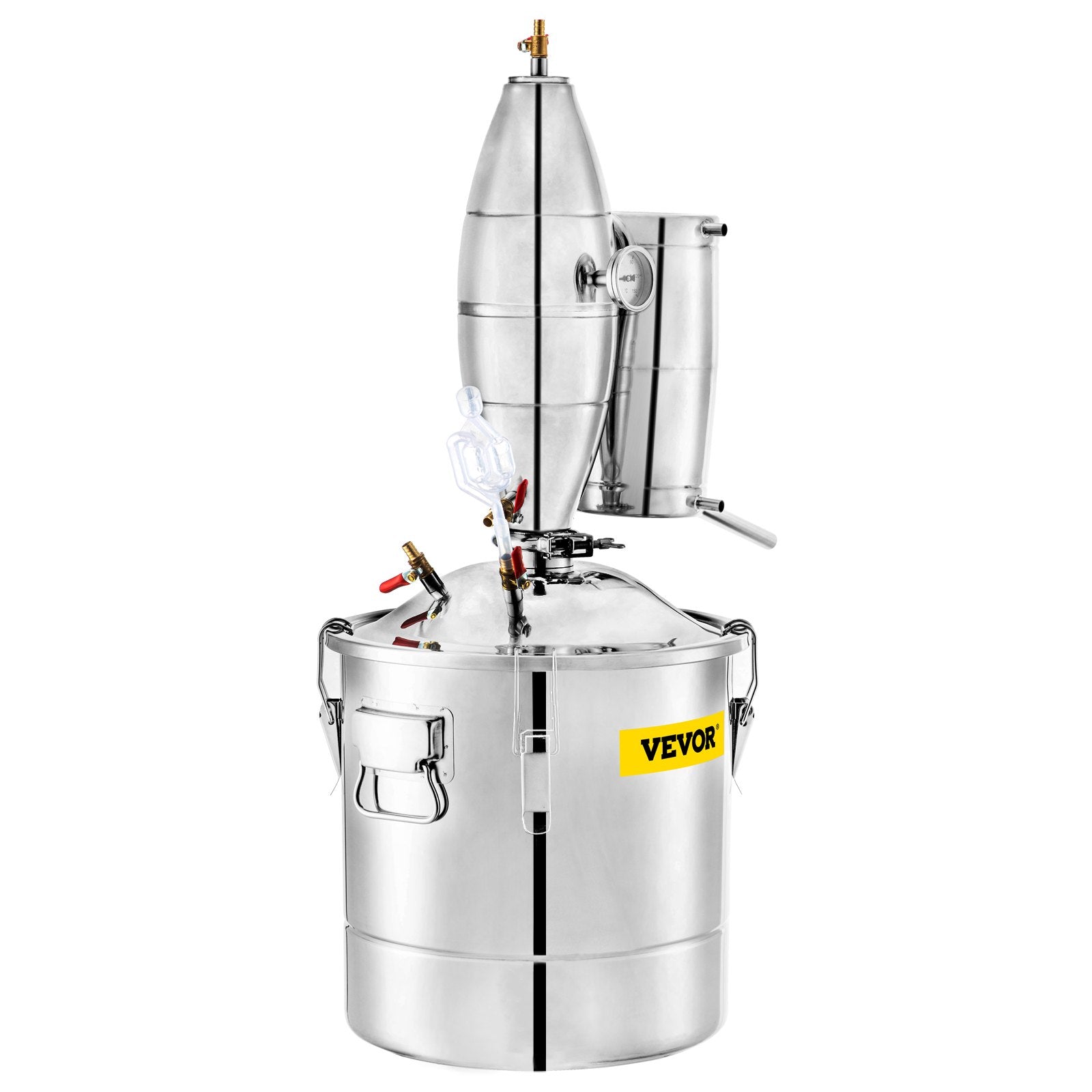 20L distillation apparatus with built-in thermometer and water circulation pump, suitable for alcohol distillation, essential oil extraction and water purification