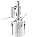 20L distillation apparatus with built-in thermometer and water circulation pump, suitable for alcohol distillation, essential oil extraction and water purification