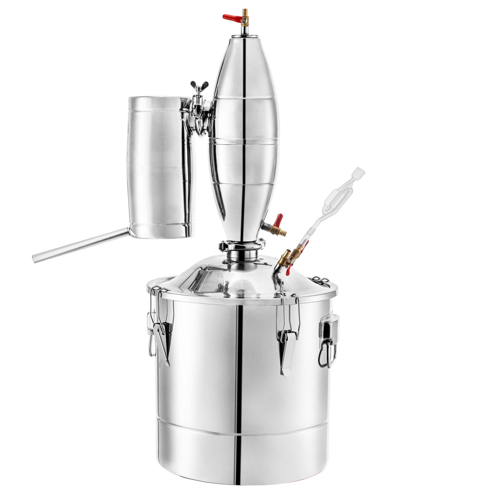 20L distillation apparatus with built-in thermometer and water circulation pump, suitable for alcohol distillation, essential oil extraction and water purification