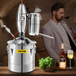 20L distillation apparatus with built-in thermometer and water circulation pump, suitable for alcohol distillation, essential oil extraction and water purification