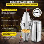 50L stainless steel still with thermometer and fermentation tank, compatible with various stoves including gas, coal, wood, suitable for the fermentation of liqueurs, beer, brandy, whisky, wine and spices, soy sauce and vinegar.