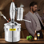 70L stainless steel still with thermometer and fermentation tank, compatible with various stoves including gas, coal, wood, suitable for the fermentation of liqueurs, beer, brandy, whisky, wine and spices, soy sauce and vinegar.