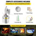 30L distillation apparatus with built-in thermometer, suitable for the production of alcohol, essential oils, distilled water and other liquids. A distillation kit suitable for home use, offering high efficiency and ease of use.