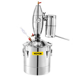 30L distillation apparatus with built-in thermometer, suitable for the production of alcohol, essential oils, distilled water and other liquids. A distillation kit suitable for home use, offering high efficiency and ease of use.