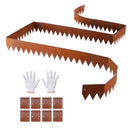 VEVOR kortena tērauda dārza apmales, 6 gab., 1016 × 152 mm metāla apmales ainavu veidošanai ar 8 savienojuma plāksnēm, lokāma metāla dārza apmale puķu dobēm, pagalma un celiņu norobežošanai, rūsas efekta tērauds