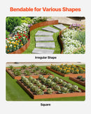 VEVOR tērauda dārza apmale, 6 gab., 1016 × 203 mm laikapstākļu izturīga iepriekš oksidēta metāla ainavas apmale, lokāma dārza apmales mala, zāliena un puķu dobju norobežošanai pagalmā un celiņos