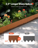 VEVOR tērauda dārza apmale, 6 gab., 1016 × 152 mm laikapstākļu izturīga iepriekš oksidēta metāla ainavas apmale, lokāma smagās klases zāliena apmale, puķu dobju, pagalma un celiņu norobežošanai