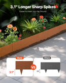 VEVOR tērauda dārza apmale, 6 gab., 1016 × 203 mm laikapstākļu izturīga iepriekš oksidēta metāla ainavas apmale, lokāma zāliena apmale, puķu dobju, pagalma un celiņu norobežošanai