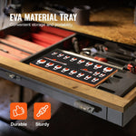 VEVOR atvērtā tipa uzgaļu atslēgu komplekts, kvadrāts 9,5 mm, 20 gabali, ar 2 pagarinātājiem un EVA rīku organizētāju, izmēri 10–22 mm, izgatavots no 40Cr tērauda ar spīdīgu hroma pārklājumu