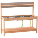 VEVOR koka virtuve bērniem ar piederumiem, āra rotaļu virtuve–veikaliņš lomu spēlēm ar plīti un izlietni zēniem un meitenēm