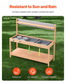 VEVOR koka virtuve bērniem ar piederumiem, āra rotaļu virtuve–veikaliņš lomu spēlēm ar plīti un izlietni zēniem un meitenēm