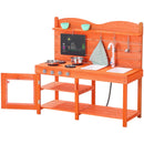 VEVOR āra virtuve bērniem, koka rotaļu virtuves komplekts, āra rotaļu virtuve–veikals zēniem un meitenēm, lomu spēļu virtuve ar plītīm, izlietni, krānu, tāfeli, katliem un piederumiem