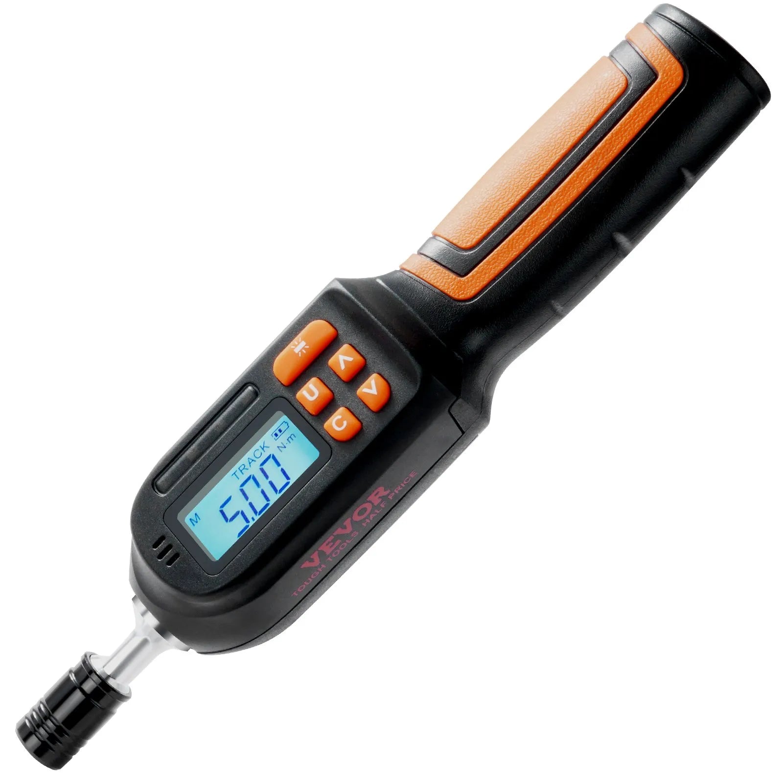 VEVOR Digitālais griezes skrūvgriezis, 6,35 mm piedziņa, LCD ekrāns, 0,3–8 N·m diapazons, 0,01 N·m solis, ar uzgaļiem un futrāli