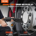 VEVOR 1,27 cm pneimatiskais triecienuzgriežņu atslēgas komplekts 1898,15 Nm ar 11 CR-V tērauda uzgriežņu galvām un kasti