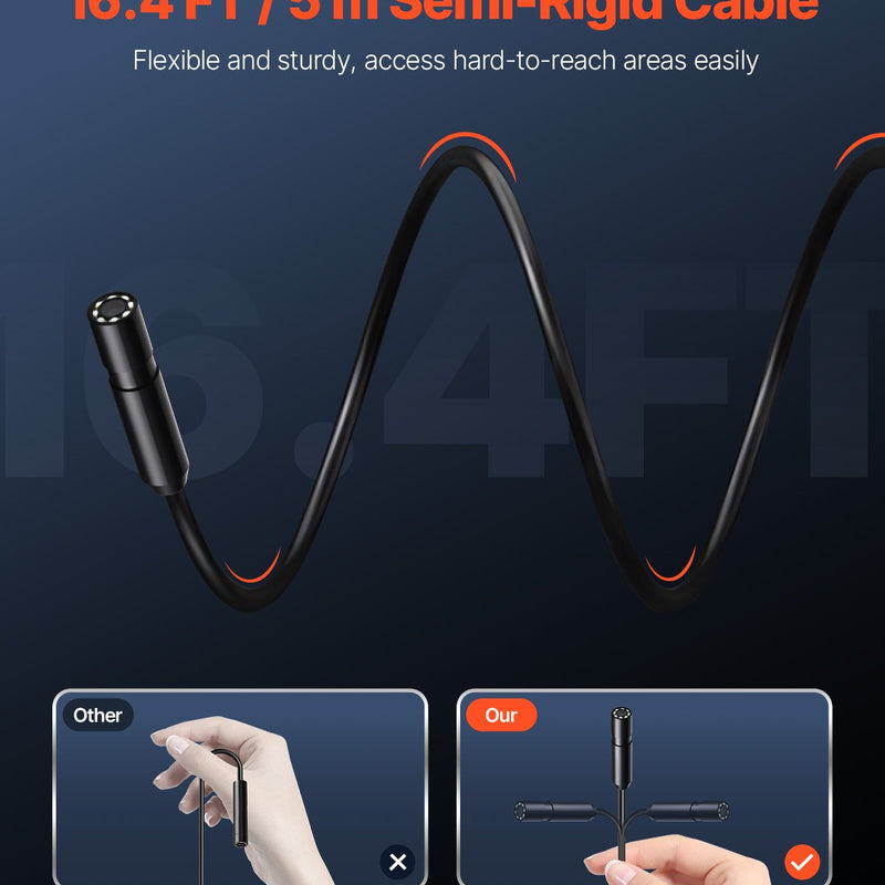 VEVOR endoskopiskā kamera 1920P HD boroskops Android un IOS ierīcēm ar 5 m kabeli