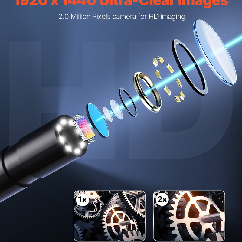 VEVOR endoskopiskā kamera 1920P HD boroskops Android un IOS ierīcēm ar 5 m kabeli