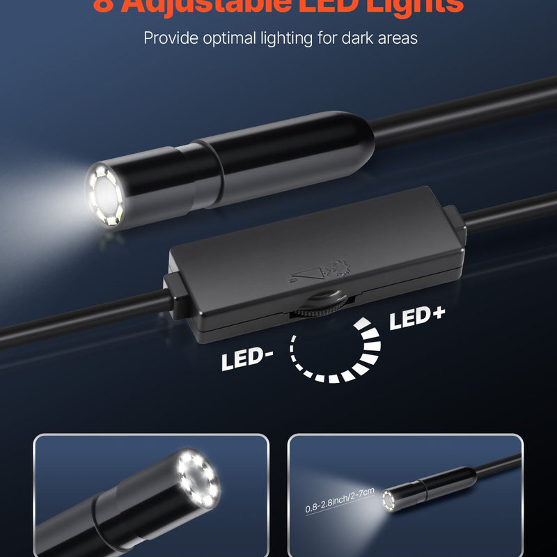 VEVOR endoskopiskā kamera 1920P HD boroskops Android un IOS ierīcēm ar 5 m kabeli