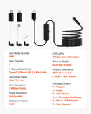 VEVOR endoskopiskā kamera 1920P HD boroskops Android un IOS ierīcēm ar 5 m kabeli