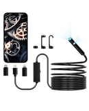 VEVOR endoskopa kamera ar apgaismojumu, divu lēcu boreskopa kamera Android un iOS ierīcēm, 1920P HD inspekcijas kamera ar 8 + 1 LED apgaismojumu, 2× palielinājums, 5 m elastīgs kabelis, IP67 ūdensizturīga kamera automobiļiem un santehnikai