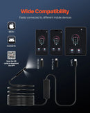 VEVOR endoskopa kamera ar apgaismojumu, divu lēcu boreskopa kamera Android un iOS ierīcēm, 1920P HD inspekcijas kamera ar 8 + 1 LED apgaismojumu, 2× palielinājums, 5 m elastīgs kabelis, IP67 ūdensizturīga kamera automobiļiem un santehnikai