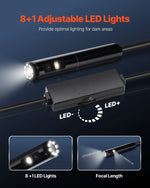VEVOR endoskopa kamera ar apgaismojumu, divu lēcu boreskopa kamera Android un iOS ierīcēm, 1920P HD inspekcijas kamera ar 8 + 1 LED apgaismojumu, 2× palielinājums, 5 m elastīgs kabelis, IP67 ūdensizturīga kamera automobiļiem un santehnikai
