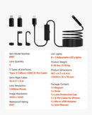 VEVOR endoskopa kamera ar apgaismojumu, divu lēcu boreskopa kamera Android un iOS ierīcēm, 1920P HD inspekcijas kamera ar 8 + 1 LED apgaismojumu, 2× palielinājums, 5 m elastīgs kabelis, IP67 ūdensizturīga kamera automobiļiem un santehnikai