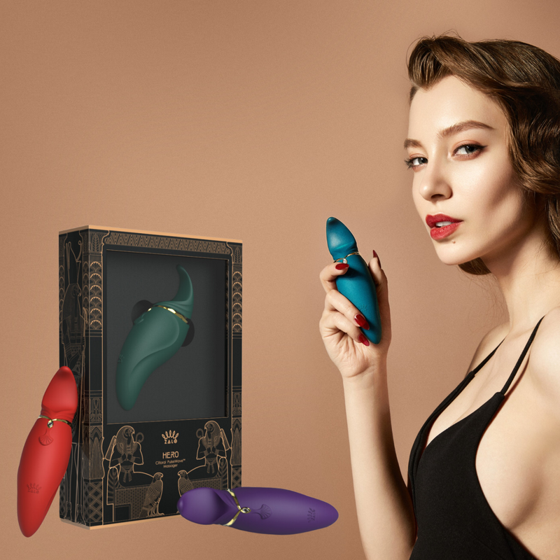 HERO ar aplikācijas vadību masāžas vibrējoša ierīce no LEGEND AURORA kolekcijas,sarkanā krāsa,skatīt aprakstu,diskrēta piegāde melnā iepakojumā