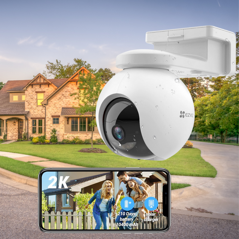 Wireless moving video surveillance camera 2K+ with built-in battery, built-in memory 32GB and the possibility of connecting a solar panel. 360° viewing angle. Colorful night vision, compatible with smart devices. Ezviz