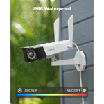 Reolink 4K 8MP Wi-Fi videokaamera inimeste, autode ja loomade tuvastamisega. 180° panoraamvaade 5GHz/2,4GHz Wi-Fi, kahesuunaline heli.Värviline öönägemine, Duo seeria W730.