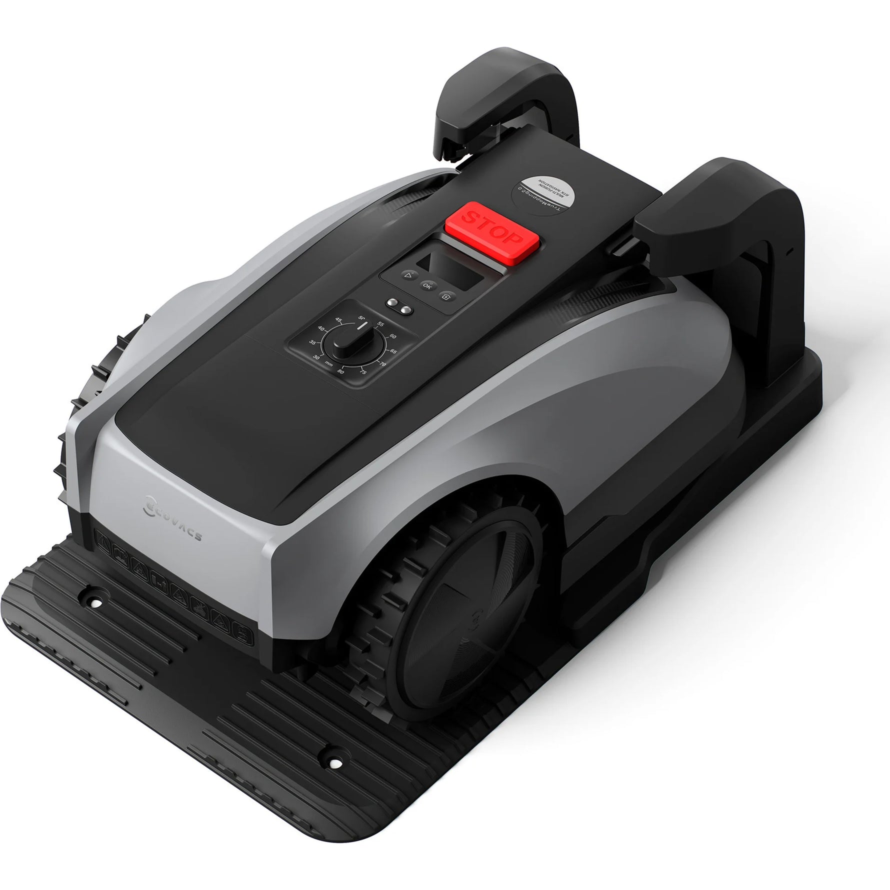 600 m²_Ecovacs GOAT robotizētais zāles pļāvējs O600 RTK (pelēks/melns, litija jonu akumulators 2,5 Ah)