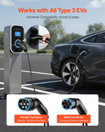 VEVOR elektromobiļu lādētāja pagarinātājs 16 A, 7 m, līdz 11 kW, saderīgs ar visiem Type 2 elektromobiļu lādētājiem, 3 fāžu AC 480 V 50 Hz, IP65 izturīgs uzlādes kabelis ar pārnēsāšanas somu