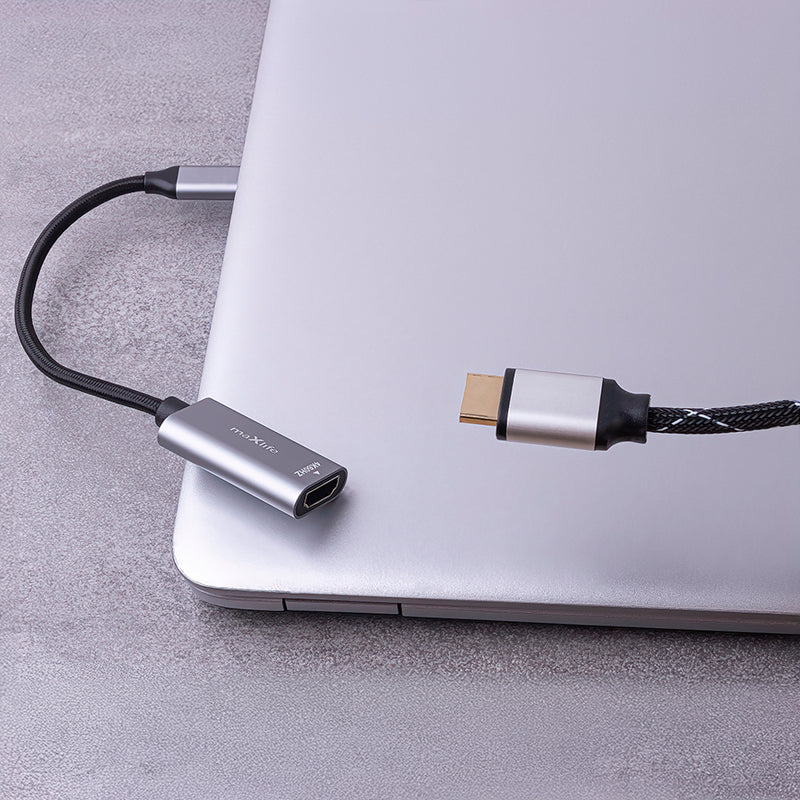Maxlife MXHC-01 USB-C uz HDMI adapteris 4K 60 Hz melns video un audio pārraidei