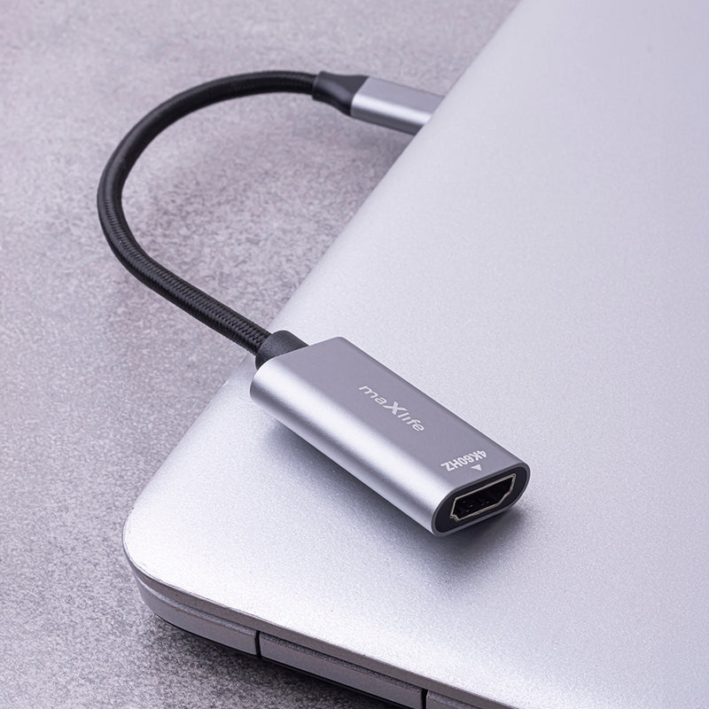 Maxlife MXHC-01 USB-C uz HDMI adapteris 4K 60 Hz melns video un audio pārraidei