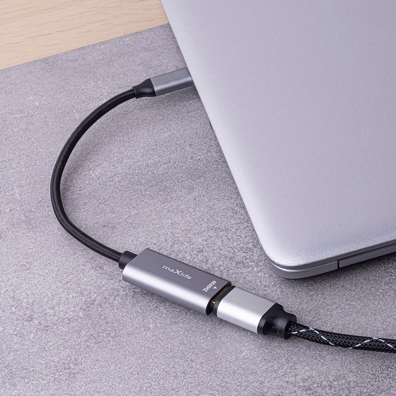 Maxlife MXHC-01 USB-C uz HDMI adapteris 4K 60 Hz melns video un audio pārraidei