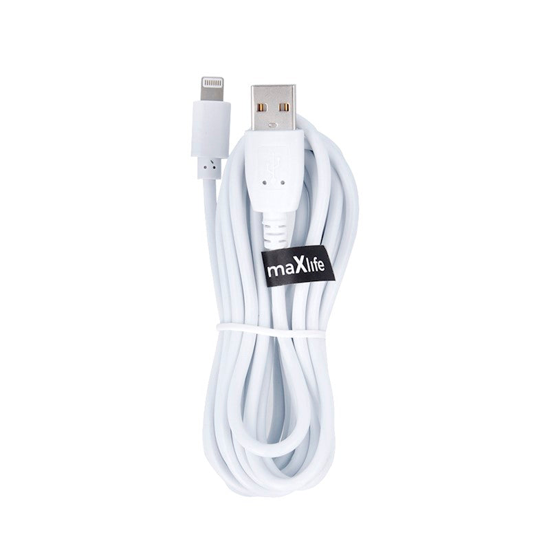 Maxlife kabelis USB - Lightning 3,0 m 2A balts