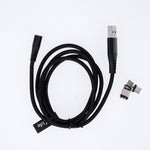 Магнитный USB-кабель Maxlife MXUC-03 — Lightning + USB-C + microUSB, 1,0 м, 3 А, черный, нейлон