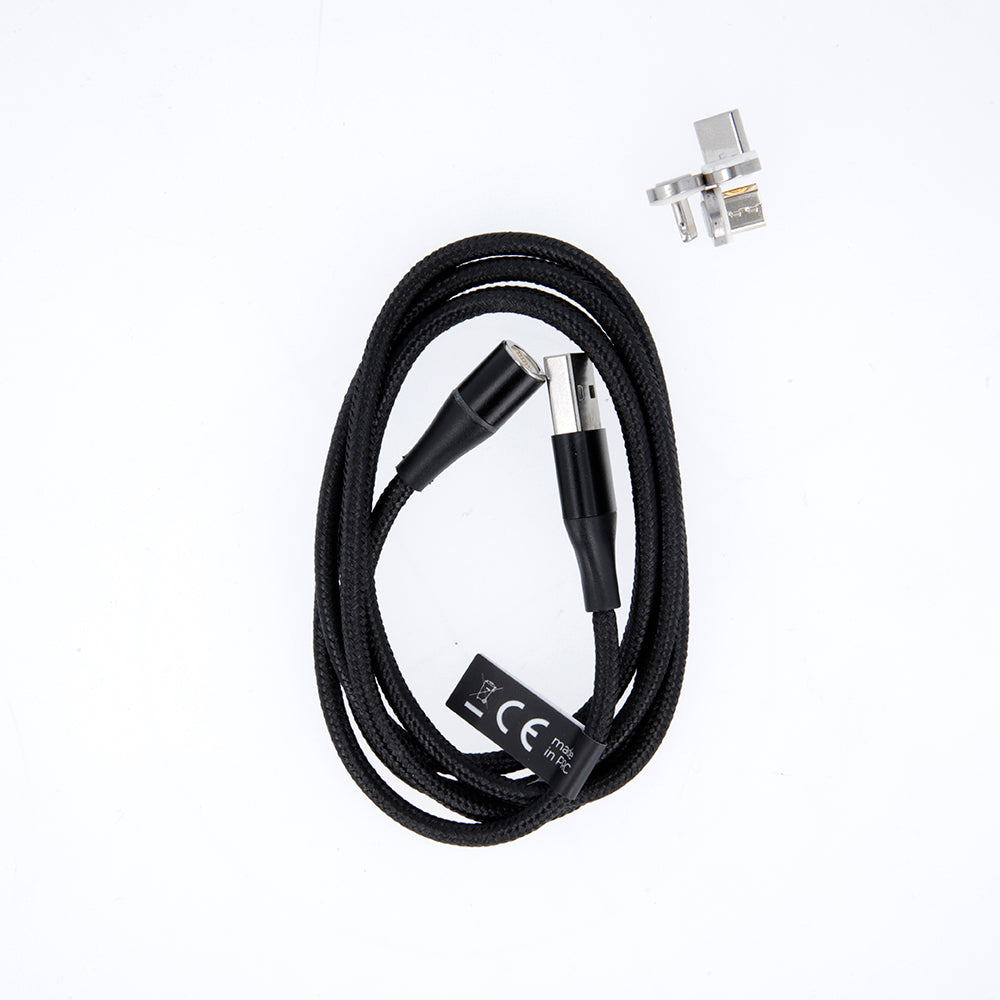 Магнитный USB-кабель Maxlife MXUC-03 — Lightning + USB-C + microUSB, 1,0 м, 3 А, черный, нейлон